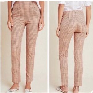 Anthropologie Essential Slim Plaid Stretch Pants – Size